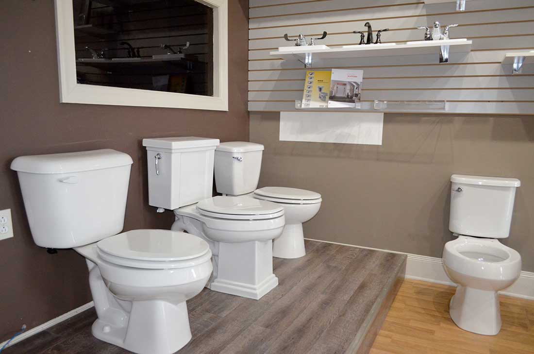Toilet options for a new build, shown side by side for a Wake Forest, NC new construction plumbing project