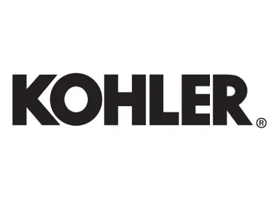 Kohler plumbing fixtures brand logo.