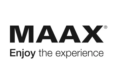 MAAX bath products brand logo with the tagline Enjoy the experience.