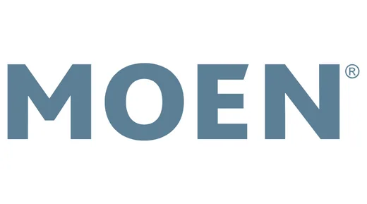 Moen faucets and fixtures brand logo.