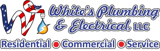 White's Plumbing and Electrical LLC logo with residential, commercial and service tagline.