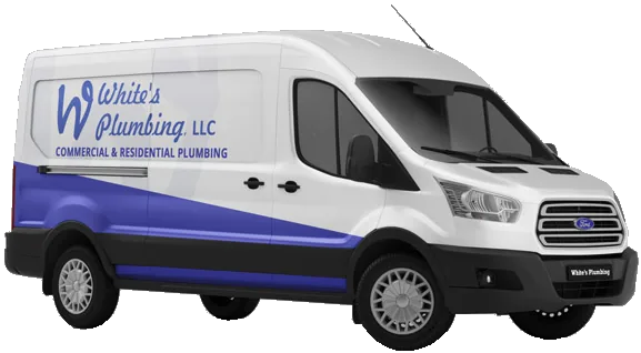 White's Plumbing service van marked for commercial and residential plumbing.